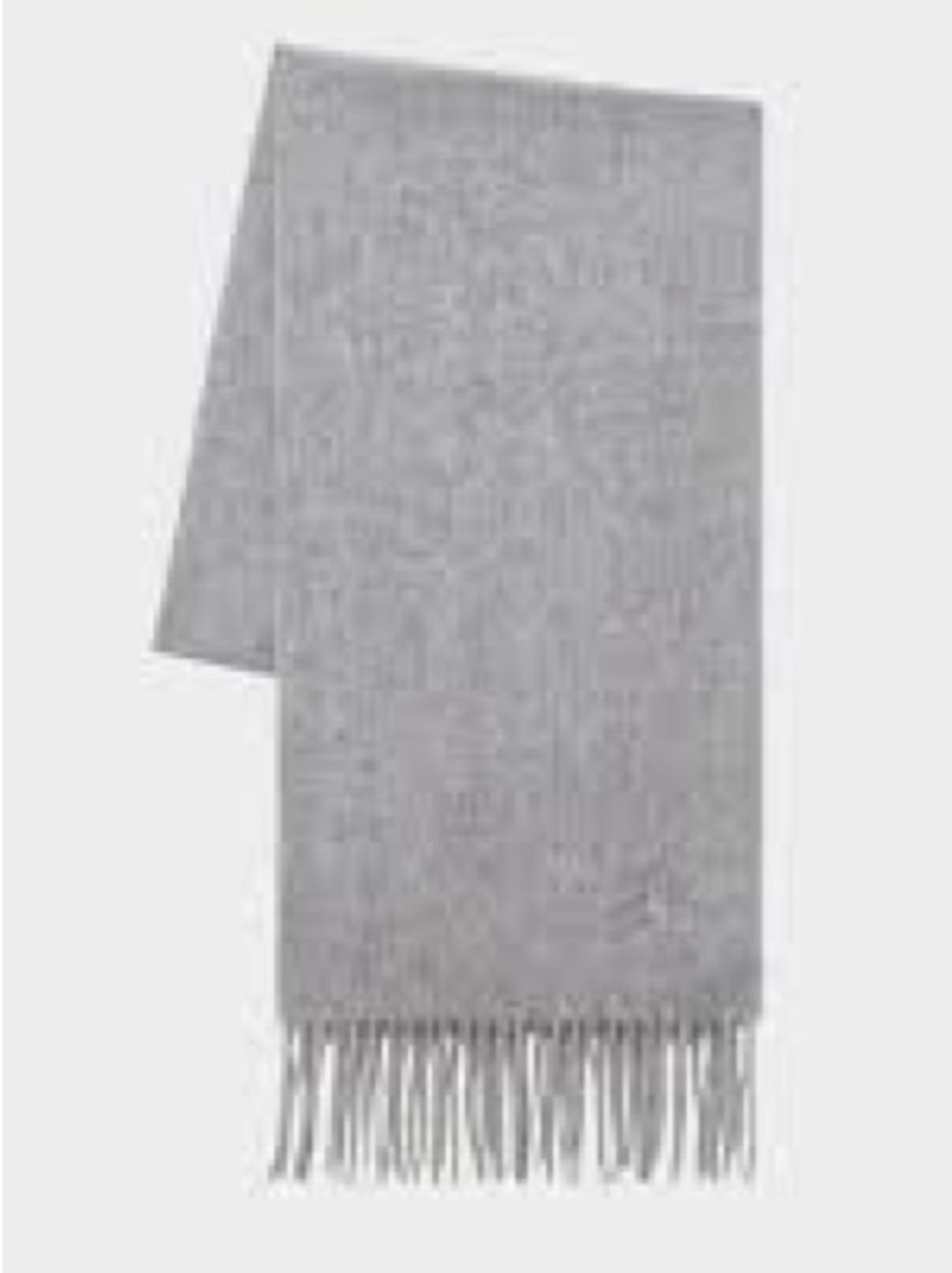 Pringle of Scotland Wool Cashmere Blend Fringed Scarf